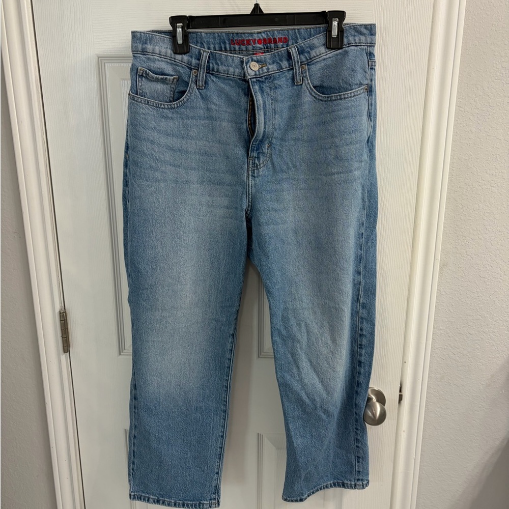 Lucky Brand Sky Blue 90s Loose High Rise Crop Jeans
